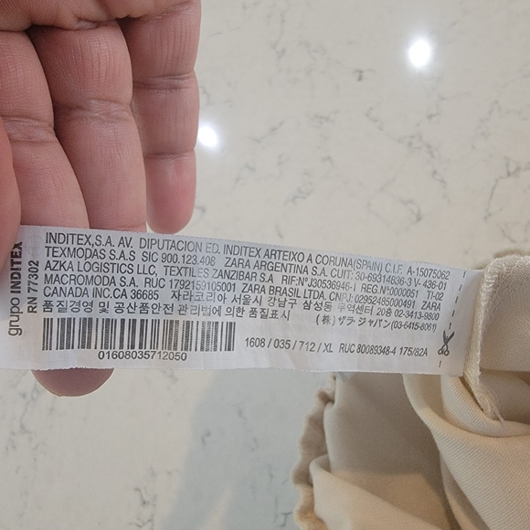 Zara Men's cream with black details draw string cuffed jogger pants size XL - Picture 10 of 16